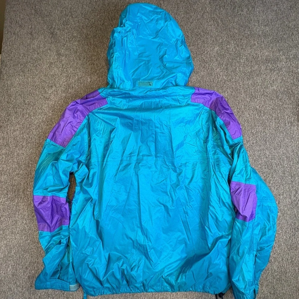 VTG The North Face Anorak Jacket 90s Mens XL Teal Purple ColorBlock Windbreaker‎